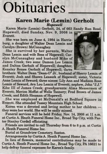 My Sister Obituary